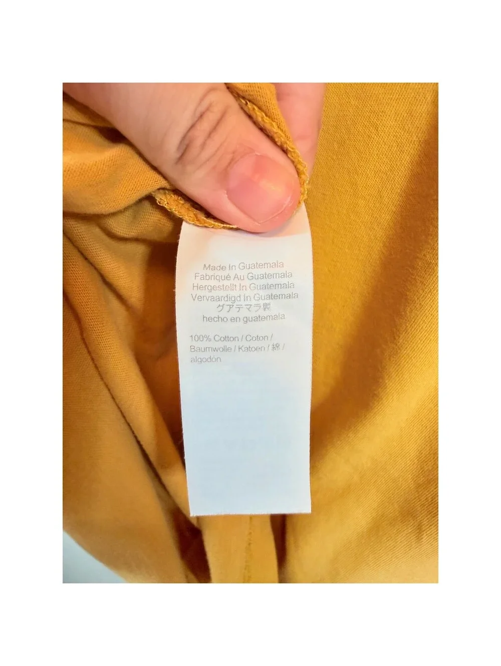 J.Crew Essential Tee Mens Large Mustard Yellow Short Sleeve Cotton Crew Neck